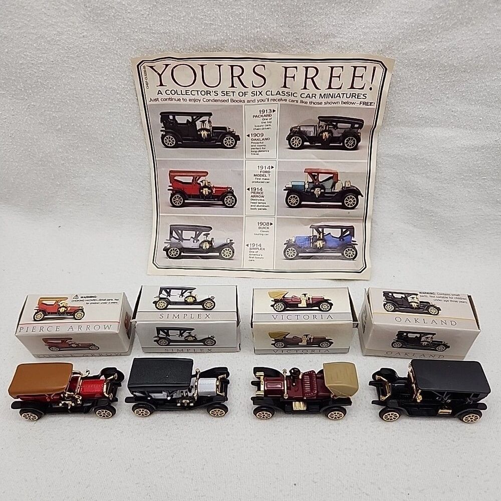 Car 4 Lot Reader's Digest 1:64 Scale Diecast Classic Mini New In Box & Ad VTG